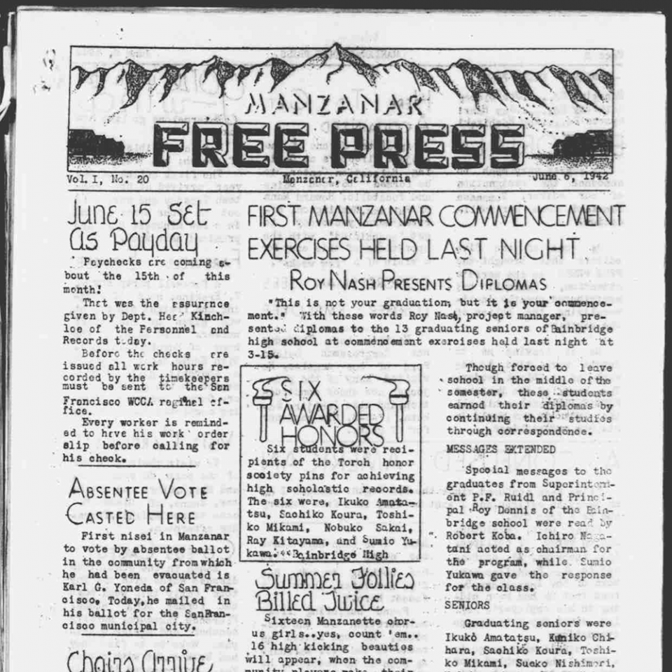 Manzanar free press (Manzanar, Calif.), June 6, 1942