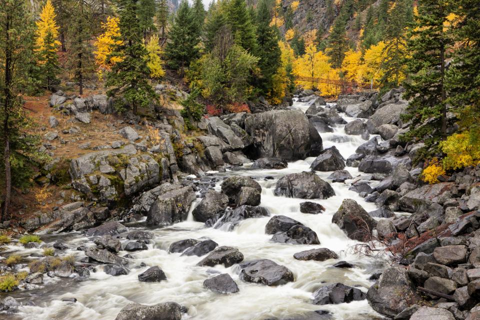 The whitewater of Icicle Creek just south of Leavenworth, Washington