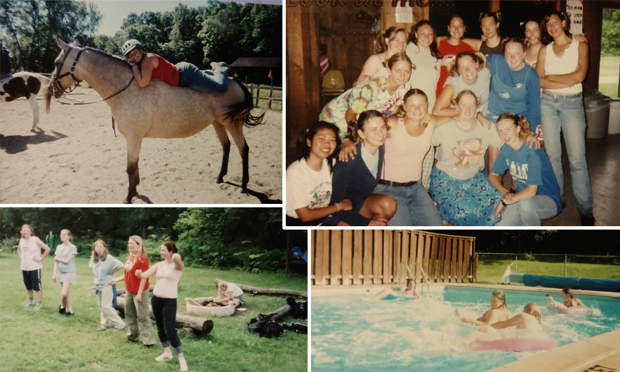 A collage of scenes from summer camp