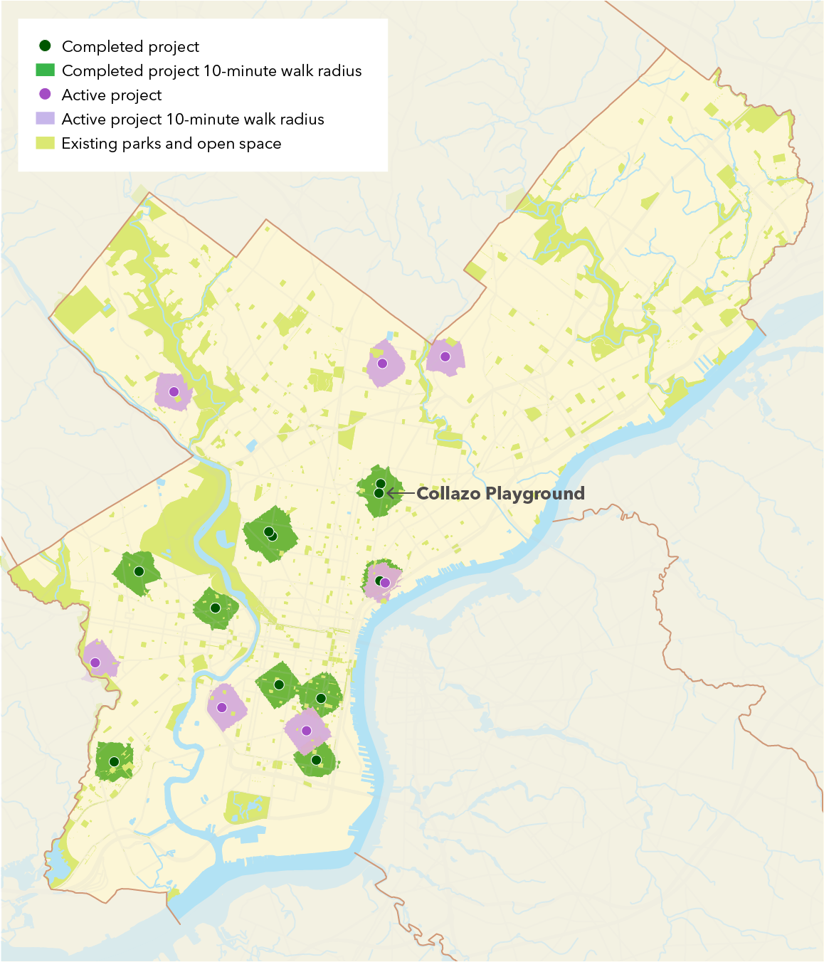 Map of Philadelphia parks