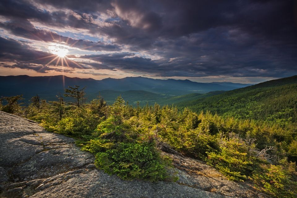 Sunshine breaks on Vermont's Hunger Mountain