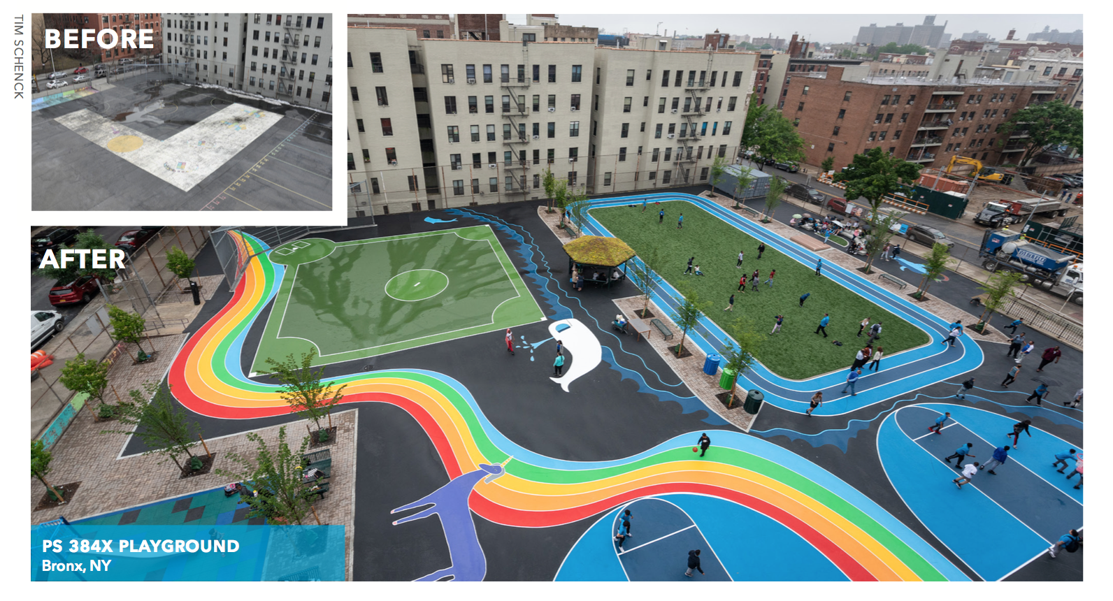 Schoolyard transformation in New York City