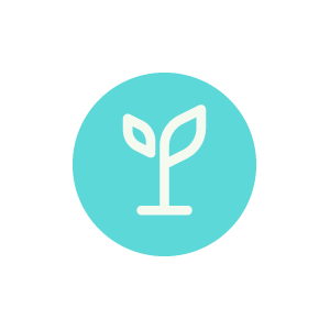 A plant icon in a blue circle.