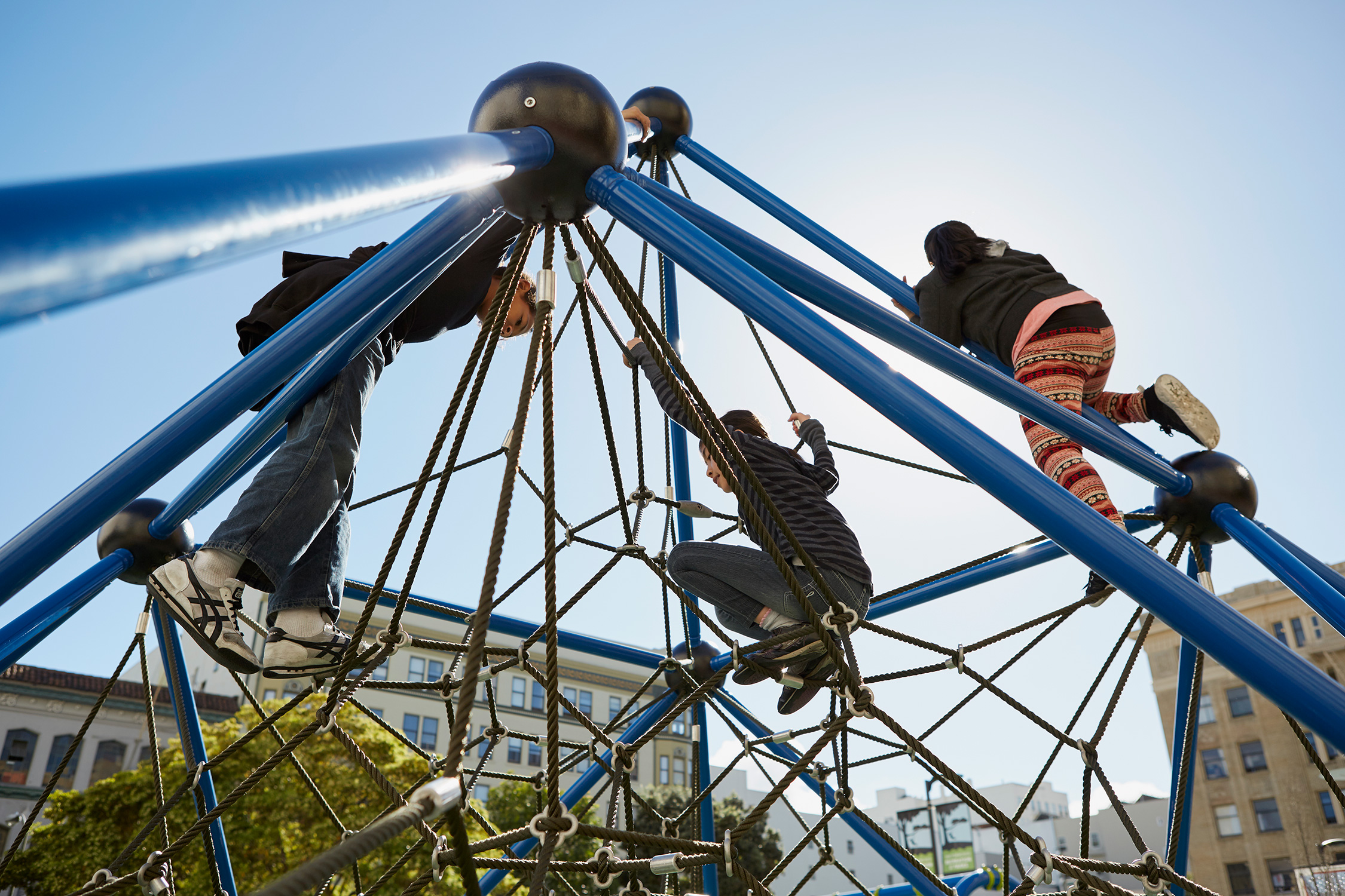 Children play at Boeddeker Park in San Francisco’s Tenderloin. Photo: Jeremy Beeton