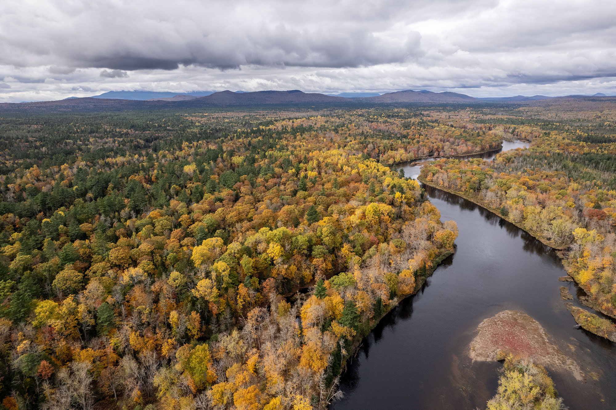 Aerial photograph of addition to Katahdin Woods and Waters National Monument.  